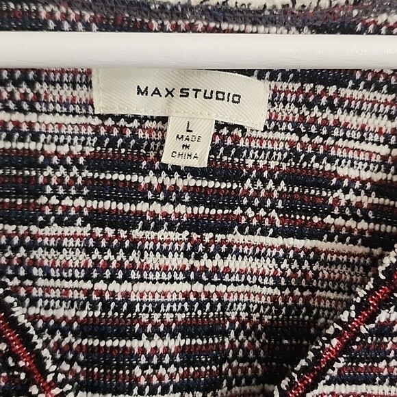 Max Studio multi-color woven long sleeve dress size L - Picture 3 of 9